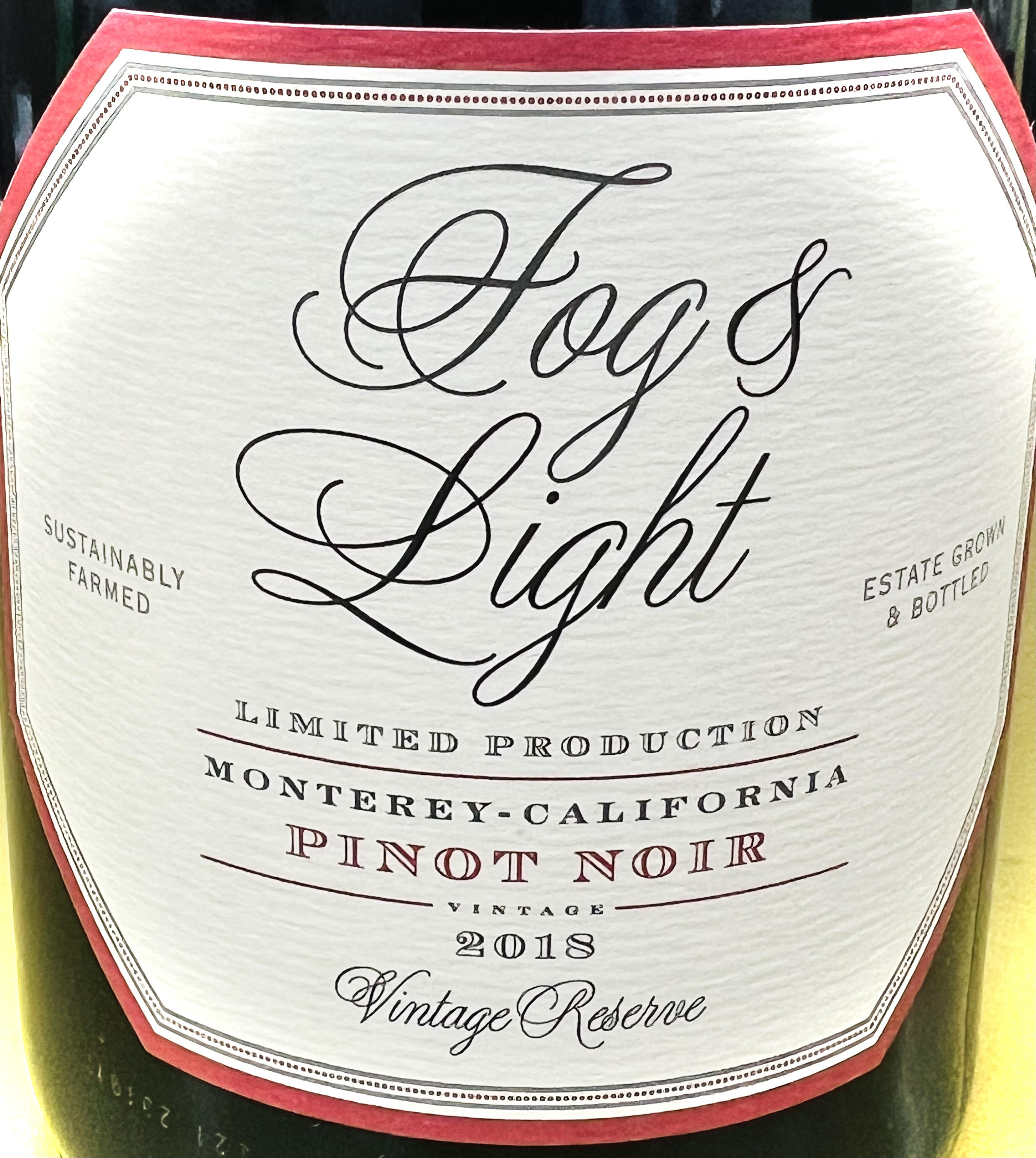 Fog & Light Monterey Vintage Reserve Pinot Noir 2018